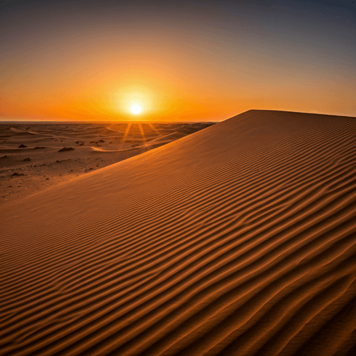 Sun-baked clay dunes of the Gobi desert